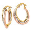 Black Bow Jewelry 5mm Triple Crossover Hoops in 14k Tri-Color Gold, 22mm (7/8 Inch) - 2 of 4