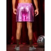 INSPIRE CHIC Men's Elastic Drawstring Party Metallic Hot Shorts - 3 of 4
