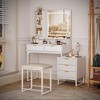 Whizmax Makeup Vanity Desk with Mirror, Vanity Table with 5 Drawers, Vanity Set with Stool and Removable Side Storage Cabinet for Bedroom - 2 of 4