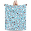 Christmas Throw Blanket for Men Women, Snowmen and Snowflakes Birthday Gifts, Soft Warm Flannel Christmas Decorations for Home. - 3 of 4