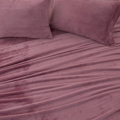 King Rose Velvet Plush Microfiber Deep Pocket Sheet Set
