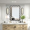 Vynxaria 40" x 28" Solid Wood Wavy Rectangle Mirror - Black Wall Decor for Bathroom, Bedroom, Living Room & Entryway - 4 of 4