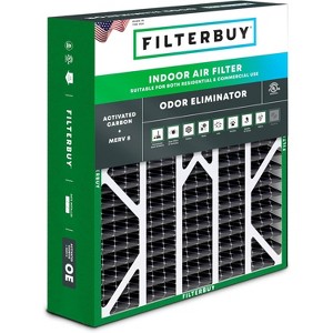 Filterbuy 20x25x6 Air Filter (1-Pack), Pleated MERV 8 Odor Eliminator HVAC AC Furnace Filters w/ Activated Carbon for Aprile Space-Gard & Lennox - 1 of 4