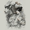 Men's Design By Humans Samurai Tiger By T-Shirt - 2 of 3