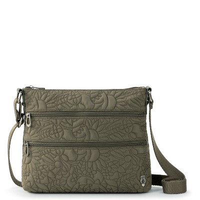 Sakroots Women's Basic Crossbody Olive Spirit Desert Quilted