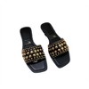 Clotth Women's Slippers with Crystal particles Womens Open Toe Studded Sandals Leather flip-flops for Summer and Daily - 2 of 4