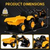 12V 3-in-1 Kids Ride-on Excavator and Tractor with Detachable Trailer, 25w Dual Motors, Durable Plastic - 3 of 4