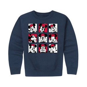 Girls' - Disney - Minnie Grid Graphic Long Sleeve Fleece Sweatshirt - 1 of 4