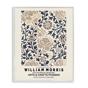 Stupell Industries Flower Blossom Silhouettes Pattern Exhibition Flyer Framed Giclee Art, White, 11" x 14" - 1 of 4
