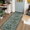 Boho Vintage Floral Printed Area Rug Machine Washable Ultra Thin Non Shedding Non Slip Foldable Stain Resistant Throw Rug - 3 of 4