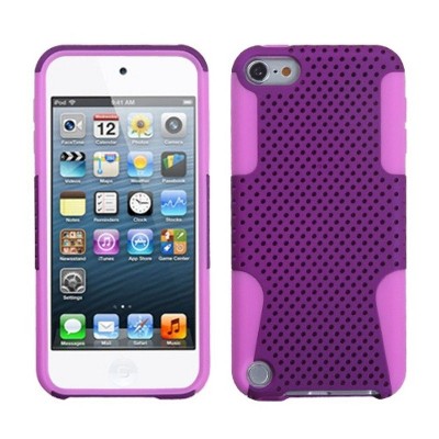 ASMYNA For Apple iPod Touch 5th Gen/6th Gen Purple Mesh Hard Hybrid Case Cover