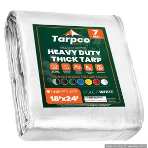 Tarpco Safety Heavy Duty 7 Mil Tarp Cover, UV Resistant, Rip Proof for Roof, Camping, Patio, Pool, Boat - 1 of 4