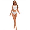 INSPIRE CHIC 3 Packs Women's Hi-Cut Underwear High Waist Panties Full-Coverage Briefs Available in Plus Size 2 Grey 1 Beige X-Large - 4 of 4