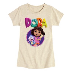 Girls' - Dora the Explorer - Logo Fitted Short Sleeve Graphic T-Shirt - 1 of 3