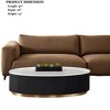 Sapphtopaz Modern Coffee Table with Marble Top & Gold Stainless Steel Base Square End Table with Groove Coffee Bar Home Decor for Living Room - 3 of 4