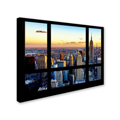 Trademark Fine Art -Philippe Hugonnard 'Window View NYC Sunset 2' Canvas Art