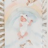 Rookie Humans Rainbow and Birds 100% Cotton Fitted Crib Sheet - image 3 of 4