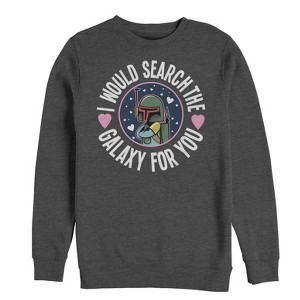 Men's Star Wars Valentine Boba Fett Search the Galaxy Sweatshirt - 1 of 3