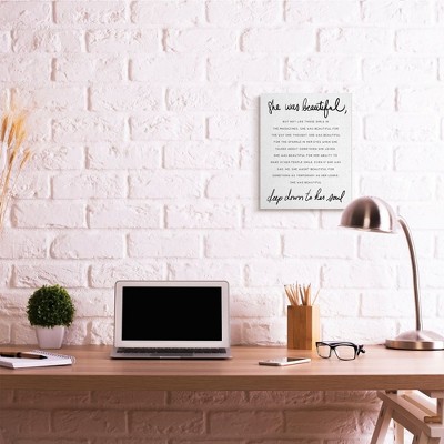 Inspirational Quote Canvas Wall Art in Black and White, 16" x 20"
