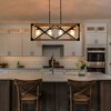 LNC Lucia 4-Lights 27.5" Modern Farmhouse Rectangle Wood Kitchen Island Pendant  Lights, Black and  Gray Wood with Clear Glass - 4 of 4