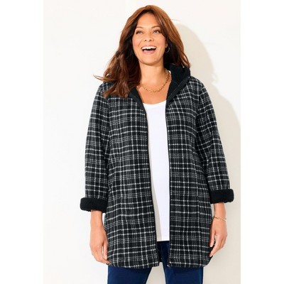 Catherines Long Fleece Coat With High Pile Fleece Lining