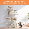 68.5-Inch Large Cat Tree for Indoor Cats, Heavy Duty Multi-Level Cat Tower, Plush Perches, Sisal Scratching Posts, Hammocks, Basket & Dangling Toys - 4 of 4