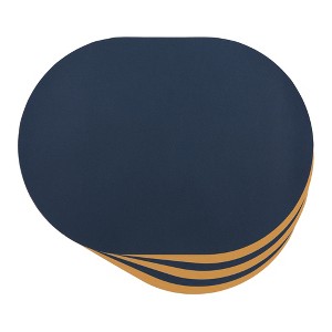 REGALWOVEN Leather Oval Wipeable Kitchen Placemats 6 Pcs - 1 of 4