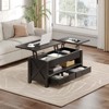 Greenstell Lift Top Coffee Table with Storage Drawers & Hidden Compartment, Multifunctional Living Room Table with Adjustable Height & Shelf - 2 of 4