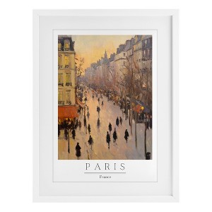 Stupell Industries Vintage Orange Paris Streets Framed Print Under Glass Art - 1 of 4