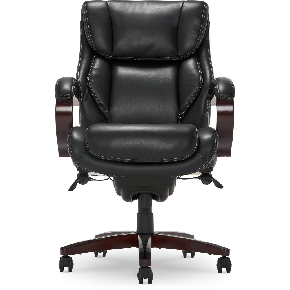 Bellamy Executive Office Chair Black - La-Z-Boy: Ergonomic, Swivel, Adjustable Height, Wood Frame