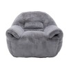 TiramisuBest Comfy Bean Bag Chair with Back Support, Faux Fur Floor Sofa for Adults & Kids, Soft Lounge Chair for Living , Bedroom, Dark Gray - 4 of 4