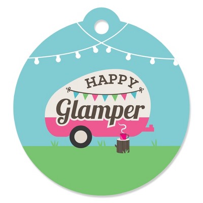 Big Dot of Happiness Let's Go Glamping - Camp Glamp Party or Birthday Party Favor Gift Tags (Set of 20)