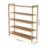 YIYIBYUS Freestanding Bamboo 5 Tier Shoe Rack For Entryway Hallway - 3 of 4