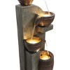 Alpine Corporation 40" 4-Tier Cascading Pot and Bowl Fountain: Polyresin, LED Lit, Indoor/Outdoor Use - 4 of 4