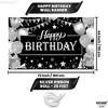 KatchOn, Happy Birthday Banner Black and Silver - 72x44 Inch |Happy Birthday Backdrop Men for Black Decorations - 4 of 4