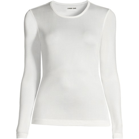 Lands' End Women's Silk Interlock Long Sleeve Crewneck Long Underwear Top :  Target