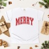 Simply Sage Market Merry Varsity Thick Outline Garment Dyed Tee - 3 of 4
