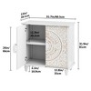 ChicFurnit Decorative Storage Cabinet Floral Carved Sideboard with 2 Doors for Living Room, White, 36.60"*17.70"*9.40" - 3 of 4