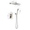 Kumasinova 12"Rain Shower System Set with Valve Trim Kit,304 Stainless Steel & Solid Brass Dual Showerheads Combo for Bathroom,NPT 1/2" - 4 of 4