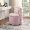 Standard Velvet Curved Accent Chair with 360¡ã Swivel, Gold Metal Base and Storage Function - 3 of 4