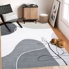 Washable Modern Geometric Rug Non Slip Low Pile Rug Soft Contemporary Throw Floor Cover Foldable Indoor Carpet for Living Room Bedroom Playroom - 4 of 4
