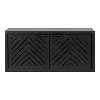 Kate and Laurel Mezzeta Decorative Wood Wall Cabinet, 30x10x14, Black - 2 of 4