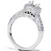 Pompeii3 1/4ct Vintage Semi Mount Engagement Ring 14K White Gold - 3 of 4