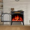 Kismile Electric Fireplace, Realistic Flame Effects Fireplace Heater Stove, Adjustable Brightness and Heating Mode, Overheating Safe Design (Black) - 2 of 4