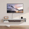 VEVOR Floating TV Stand, 47 in Wall Mount Entertainment Center with Cable Hole, Modern Floating TV Shelf with Storage Cabinet, White - 2 of 4