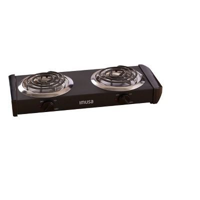 IMUSA Electric Double Burner- Black