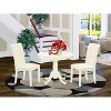 HomeStock 3-Pc Round Linen White Finish Solid Wood Top-Dining Room Set-Seats 4 - 2 of 4