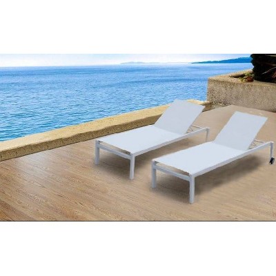 2pk 75" Patio Chaise Lounges - White - Infinity