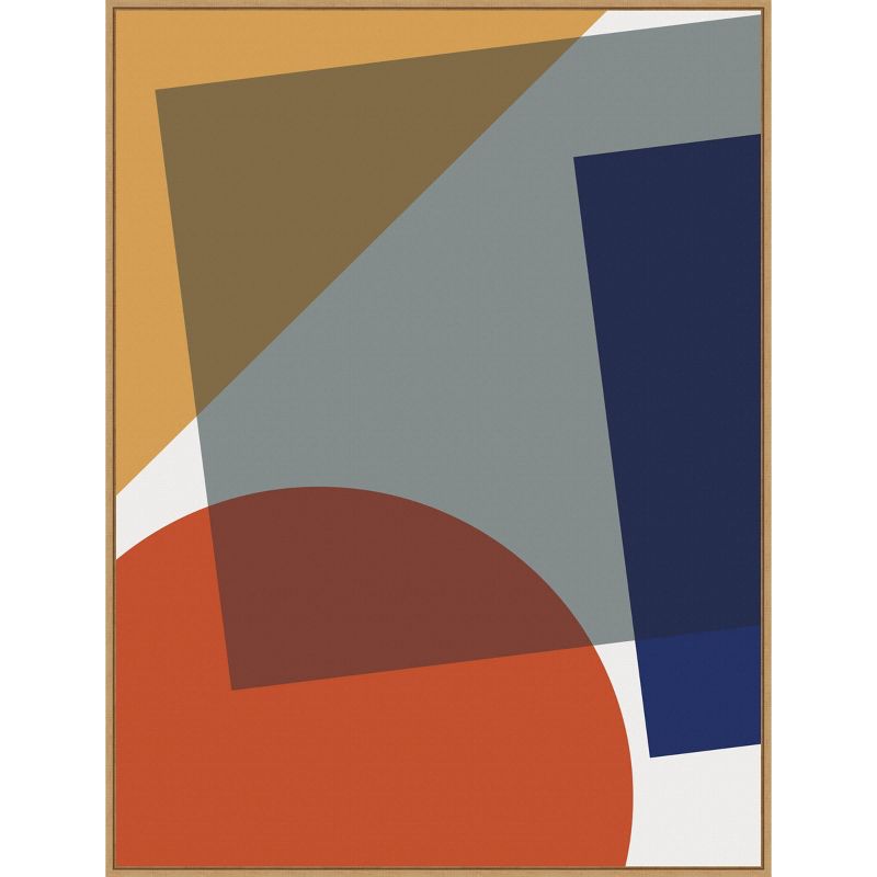 32&#34; x 42&#34; Layered Retro Modern Shapes in Bright Colors by The Creative Bunch Studio Framed Canvas Art - Amanti Art, 1 of 8
