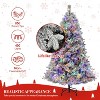6 Ft White Flocked Christmas Tree with 850 Branche Tips and 400 Multicolor LED Lights - 2 of 4